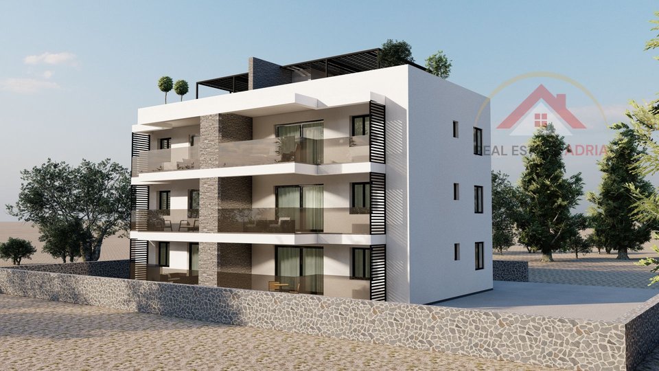 Apartment with sea view, new building, Turanj, Zadar County, Croatia