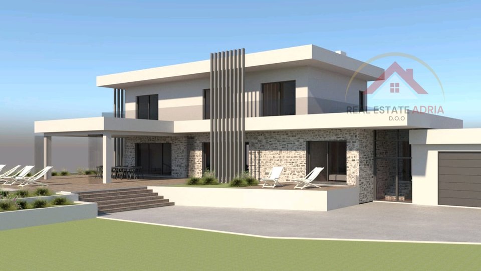 Verkauf von Baugrundstücken mit Projekt einer Villa mit Swimmingpool